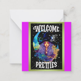 Retro Witch Beauty Halloween Anteckningskort