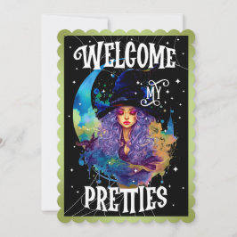 Retro Witch Beauty Halloween-kort Tack Kort