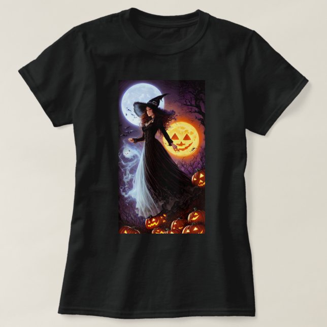 Retro Witch Hallween T-Shirt (Design framsida)