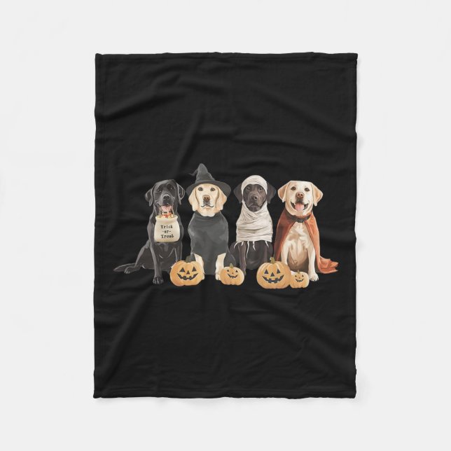 Retro Witch Labrador Retriever Halloween Labrador Fleecefilt (Framsidan)