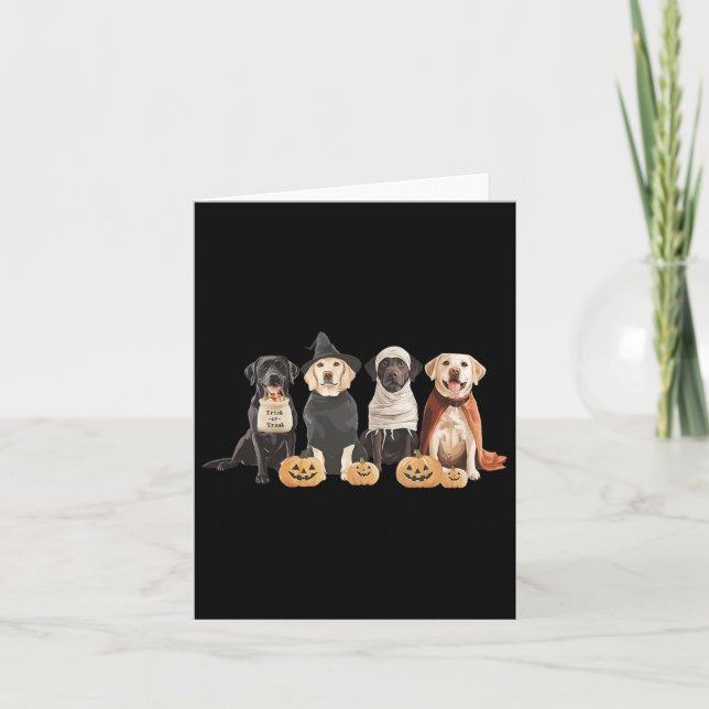 Retro Witch Labrador Retriever Halloween Labrador Kort (Framsida)
