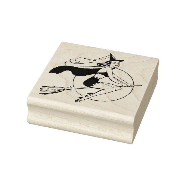 Retro Witch Rubber Art Frimärke Stämpel (Stämpel)