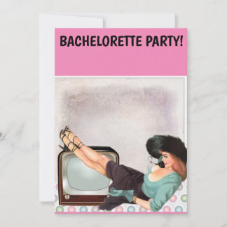 RETRO WOMAN BACHELORETTE PARTY INBJUDANDE INBJUDNINGAR