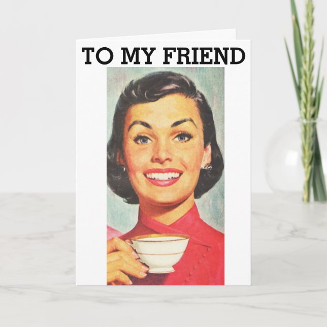 RETRO WOMAN BIRTHDAY COFFEY CARDS KORT (Framsida)
