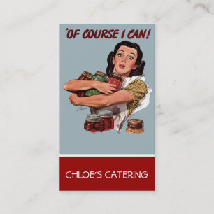 Retro Woman Caterer Visitkort