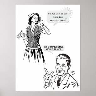 Retro Woman frågar om Giftermål Poster