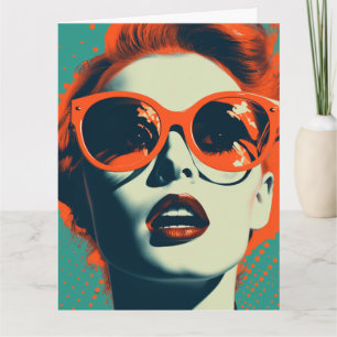 RETRO WOMAN FUNNY BIRTHDAY GREETING CARD KORT