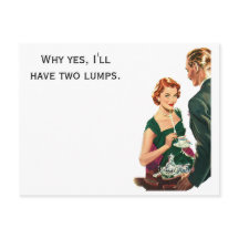 Retro Woman har fått postkort för kaffe