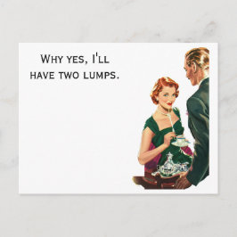 Retro Woman har fått postkort för kaffe Vykort