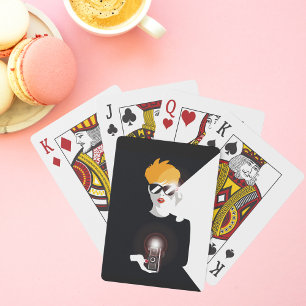 Retro Woman Holding Camera pop Art Casinokort