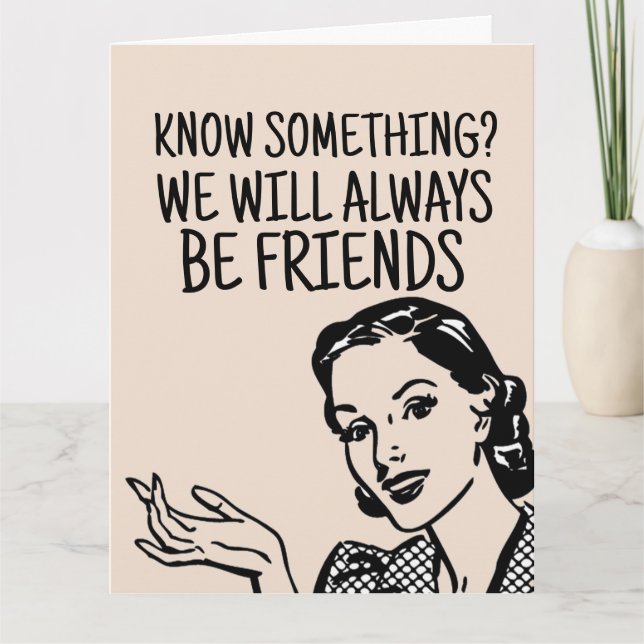 RETRO WOMAN HOUSEWIFE BESTIE BIRTHDAY FUNNY CARDS KORT (Framsida)
