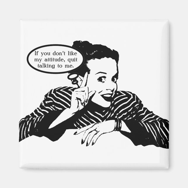 Retro Woman Humor Magnet (Framsidan)