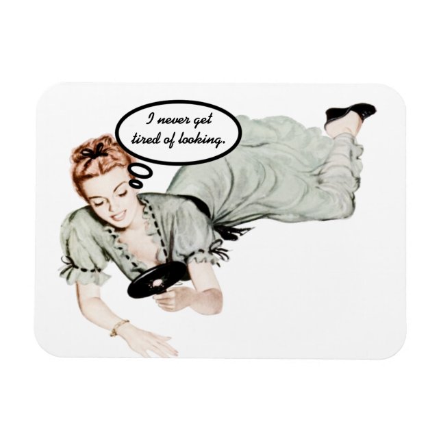Retro Woman Humor Magnet (Horisontell)