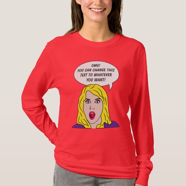 RETRO WOMAN MED DINA TEXTKläder anpassningsbar T-shirt (Framsida)