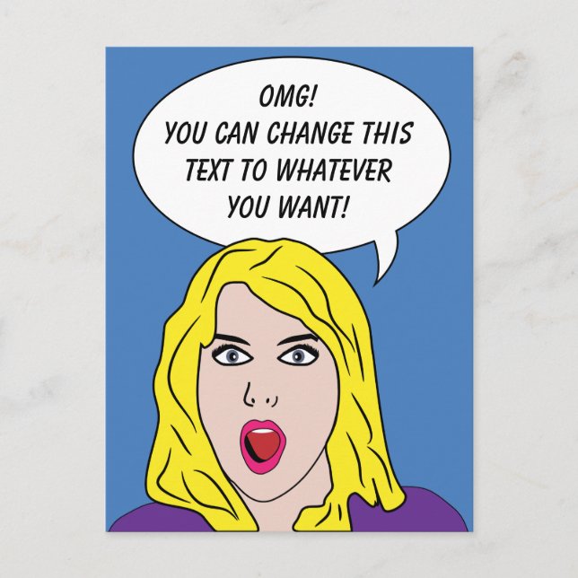 RETRO WOMAN med ditt vykort för anpassningsbarna T (Framsida)