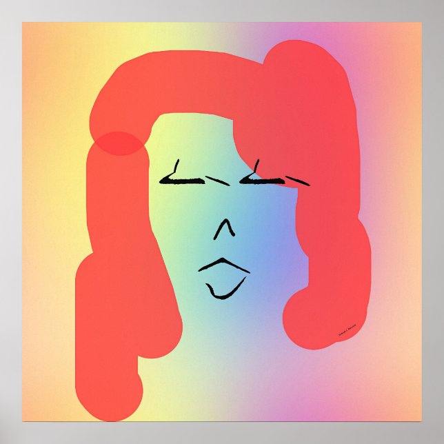 Retro Woman med Poster rött hår (Framsidan)