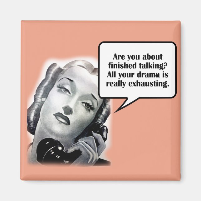 Retro Woman på Mobil, Drama Magnet (Framsidan)