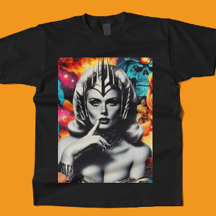 Retro Woman Sci-fi Collage T Shirt