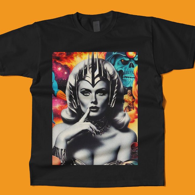 Retro Woman Sci-fi Collage T Shirt (Skapare uppladdad)