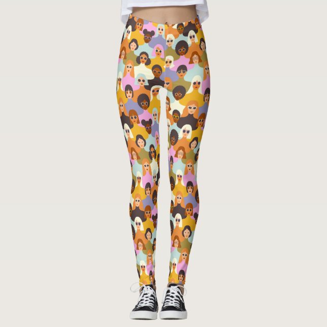 Retro Women of the World Mönster Leggings (Framsida)