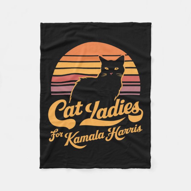 Retro Womens Kamala Harris Cat Dam Fleecefilt (Framsidan)