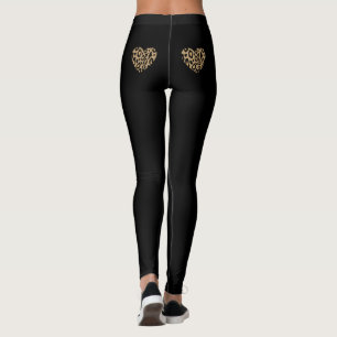 Retro Women's Leopard Hearts Leggings