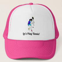 Retro Women's Tennis Player med text