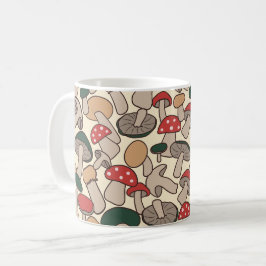 Retro Woodland Mushroom Foraging Kaffemugg