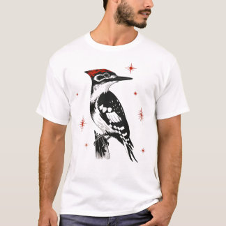 Retro Woodpecker - Mid Century Bläck Art T Shirt