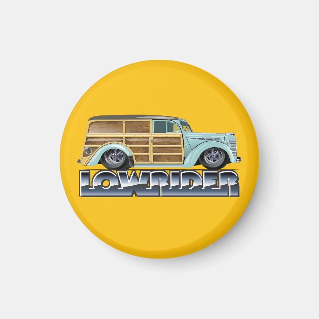 Retro Woody Lowrider Magnet (Framsidan)
