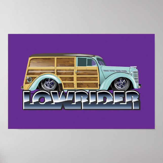 Retro Woody Lowrider Poster (Framsidan)