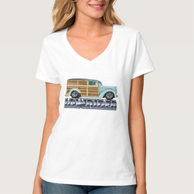 Retro Woody Lowrider T Shirt (Framsida)