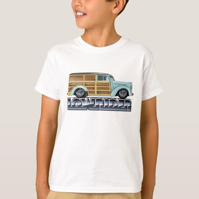 Retro Woody Lowrider T Shirt (Framsida)