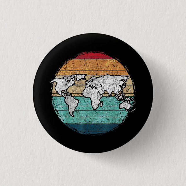 Retro World Map Knapp (Framsida)