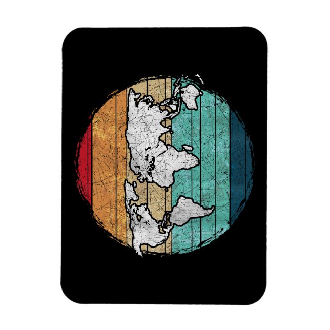 Retro World Map Magnet (Vertikal)