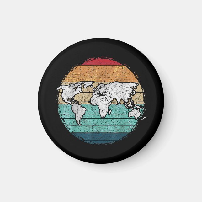 Retro World Map Magnet (Framsidan)