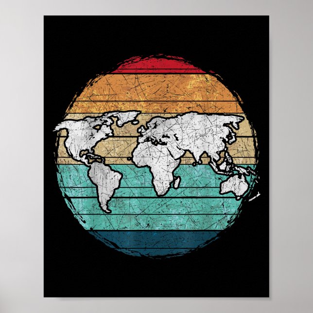 Retro World Map Poster (Framsidan)
