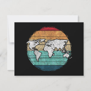 Retro World Map Tack Kort