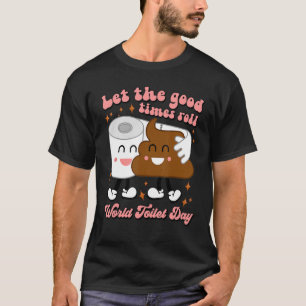 Retro World Toilet Day låter bran rulla T Shirt