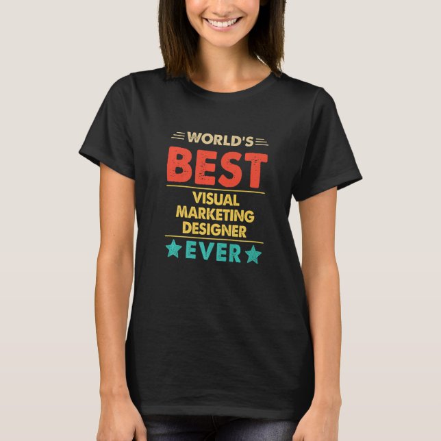 Retro World's Bästa Visual Marketing Designer Någo T Shirt (Framsida)