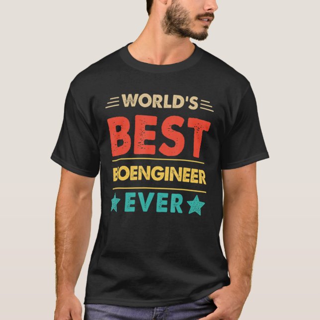 Retro World's Best Bioengineering nånsin T Shirt (Framsida)