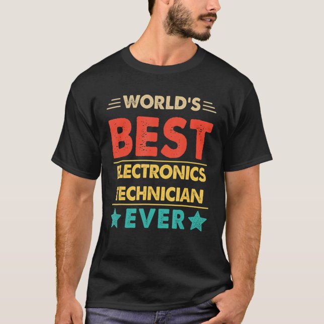 Retro World's Best Electronics Technician nånsin T Shirt (Framsida)