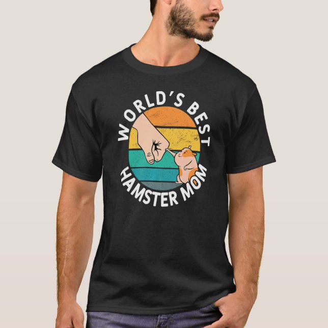 Retro World's Best Hamster Mamma Cute Hamsters Ani T Shirt (Framsida)