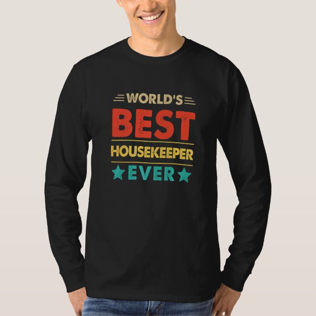 Retro World's Best Housekeeper Ever   T Shirt (Framsida)
