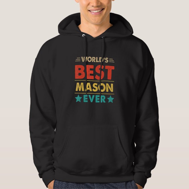 Retro World's Best Mason Ever Hoodie (Framsida)