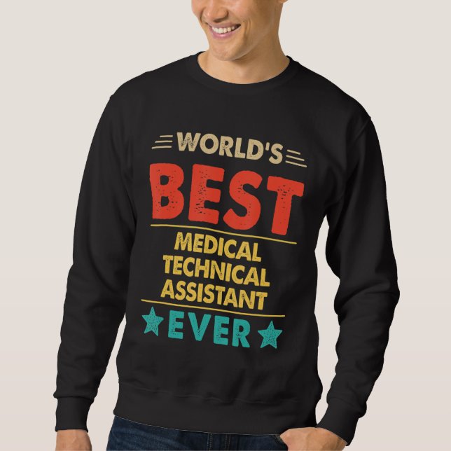 Retro World's Best Medical Technical Assistant Kvä Lång Ärmad Tröja (Framsida)