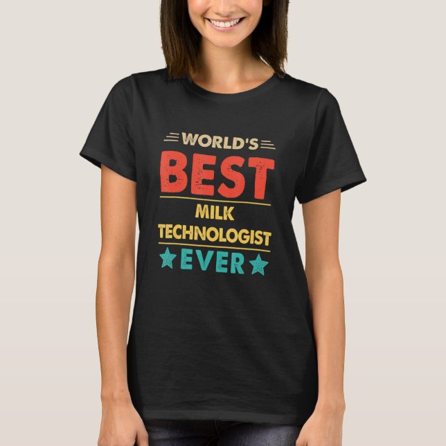 Retro World's Best Milk Technologist Ever T Shirt (Framsida)