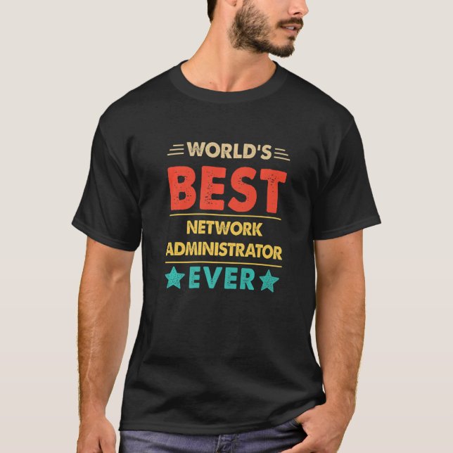 Retro World's Best Network Administrator någonsin T Shirt (Framsida)