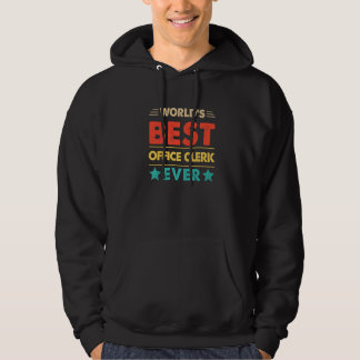 Retro World's Best Office Clerk Ever Hoodie