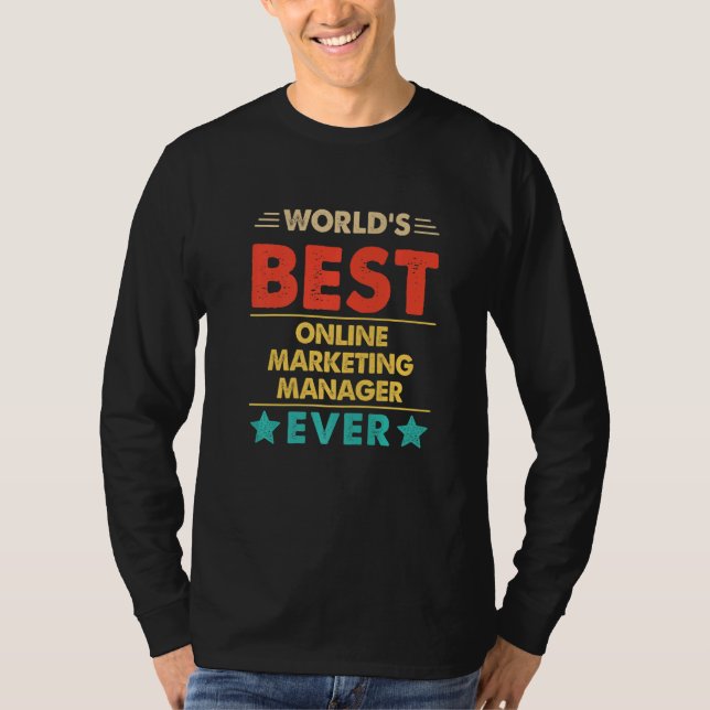 Retro World's Best Online Marketing Manager Ever   T Shirt (Framsida)
